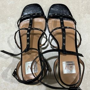 Dolce Vita Black Sandals with Rhinostones-New Size 9